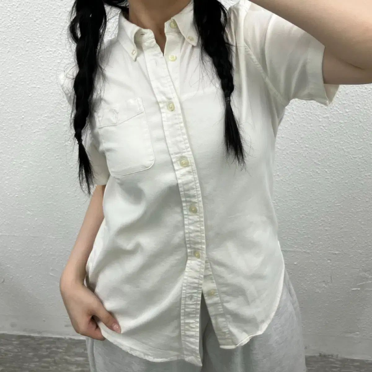 ポロラルフローレン 白ポニー 白 半袖 シャツ L