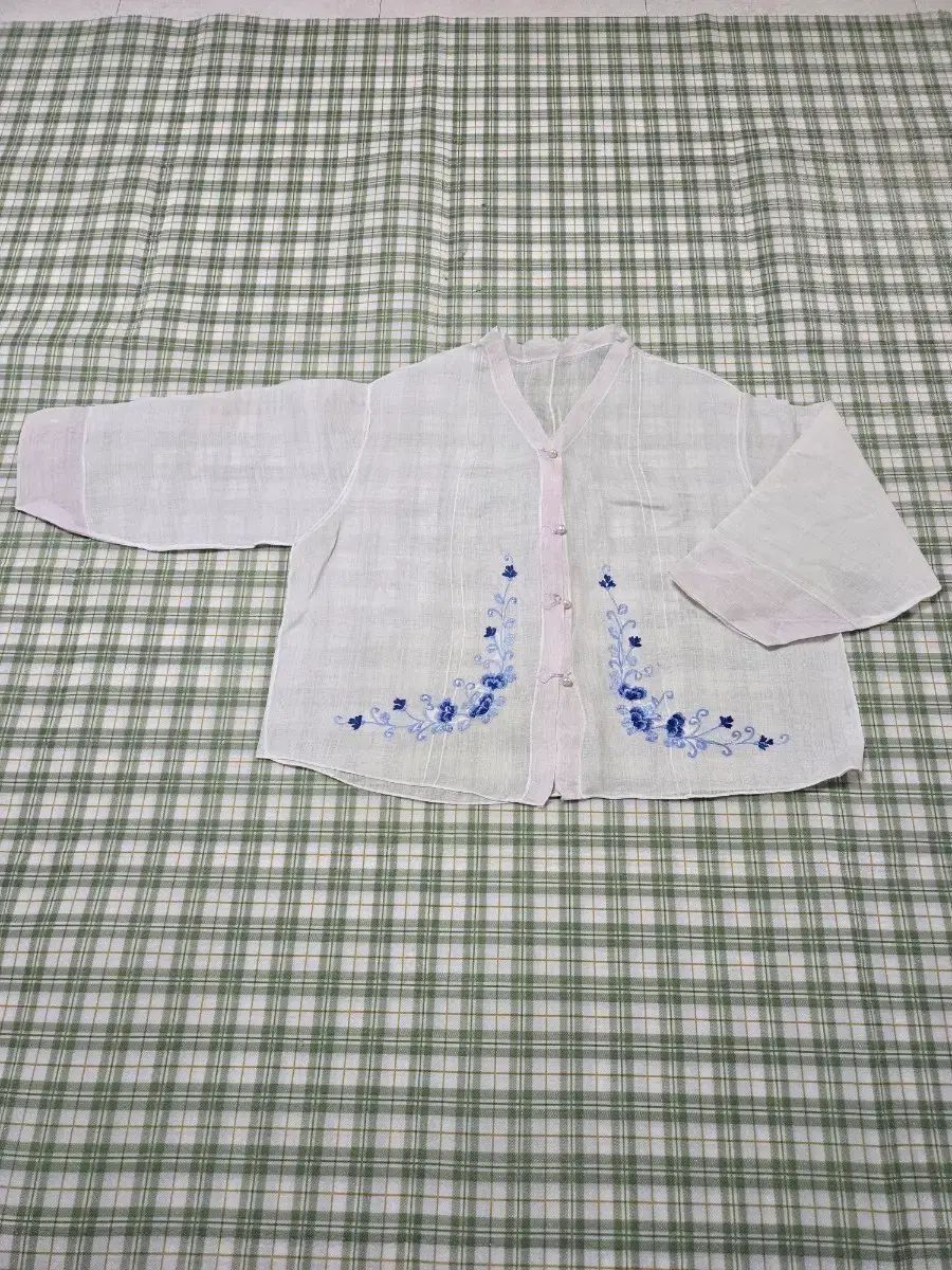 27ㅡリネン 麻 ピンク バイカラー 刺繍 개량チマチョゴリ ㅡ88