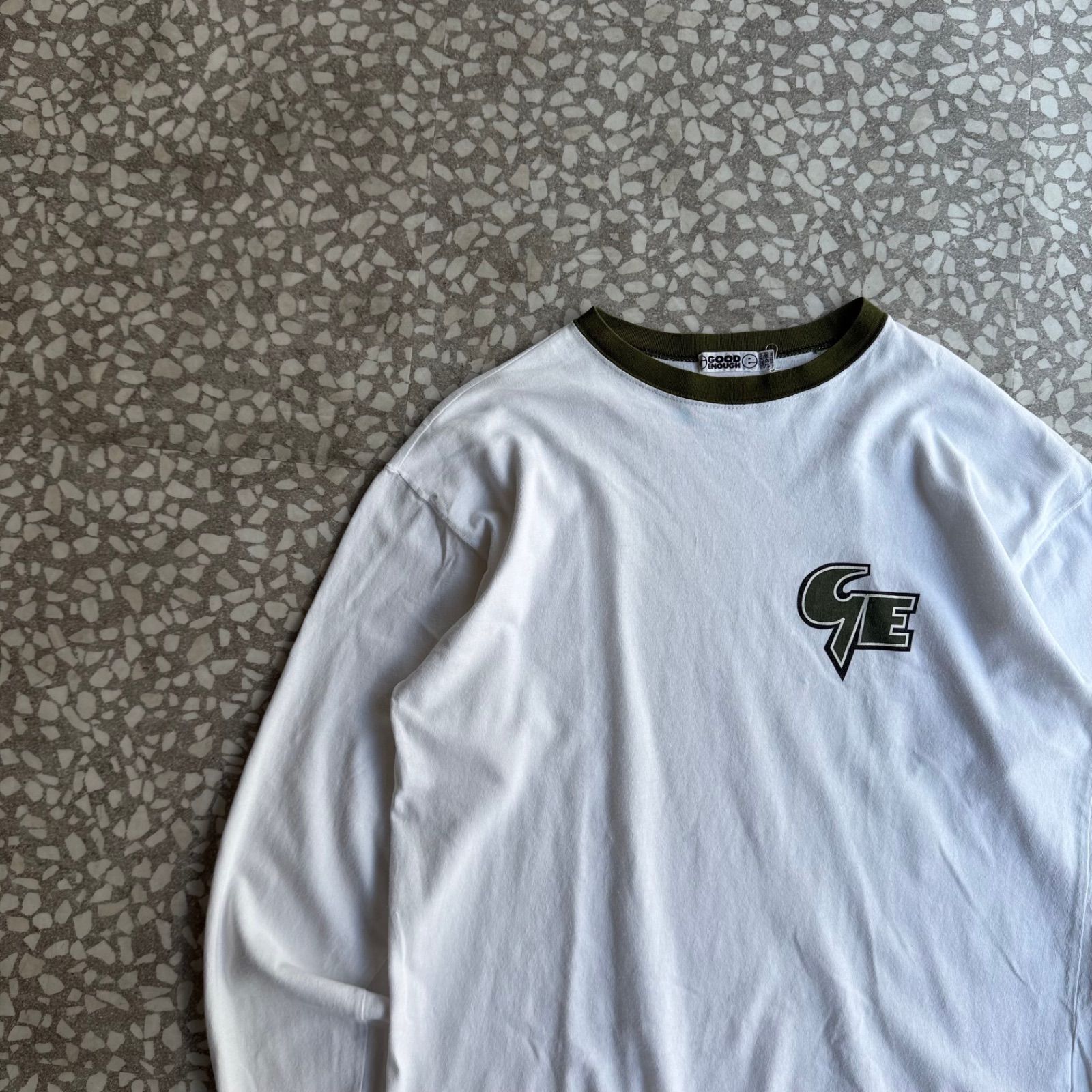 [ Archive アーカイブ Y2K ] GOOD ENOUGH / 90’s logo ringer ls Tee グッドイナフ　ロンT リンガーTシャツ　GEロゴ　アーカイブ　裏原　 長袖Tシャツ