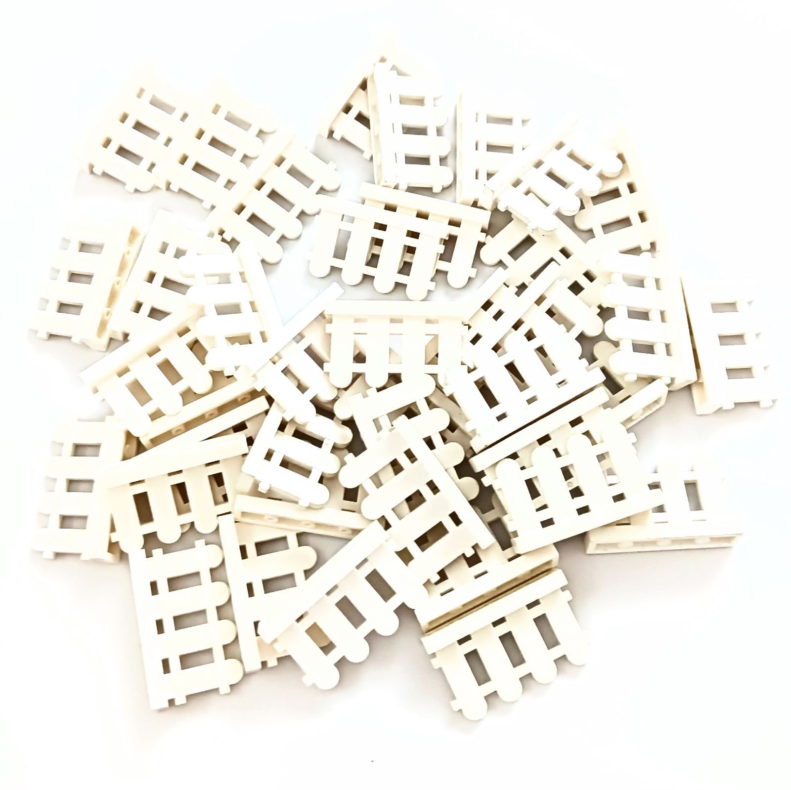 Genuine LEGO Used Fence, 40 White Lego Blocks [Control Number: 4032]
