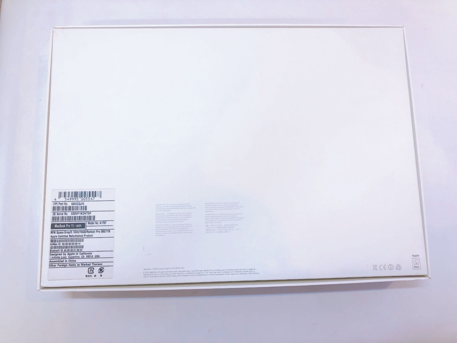 ジャンク】MacBook Pro 15
