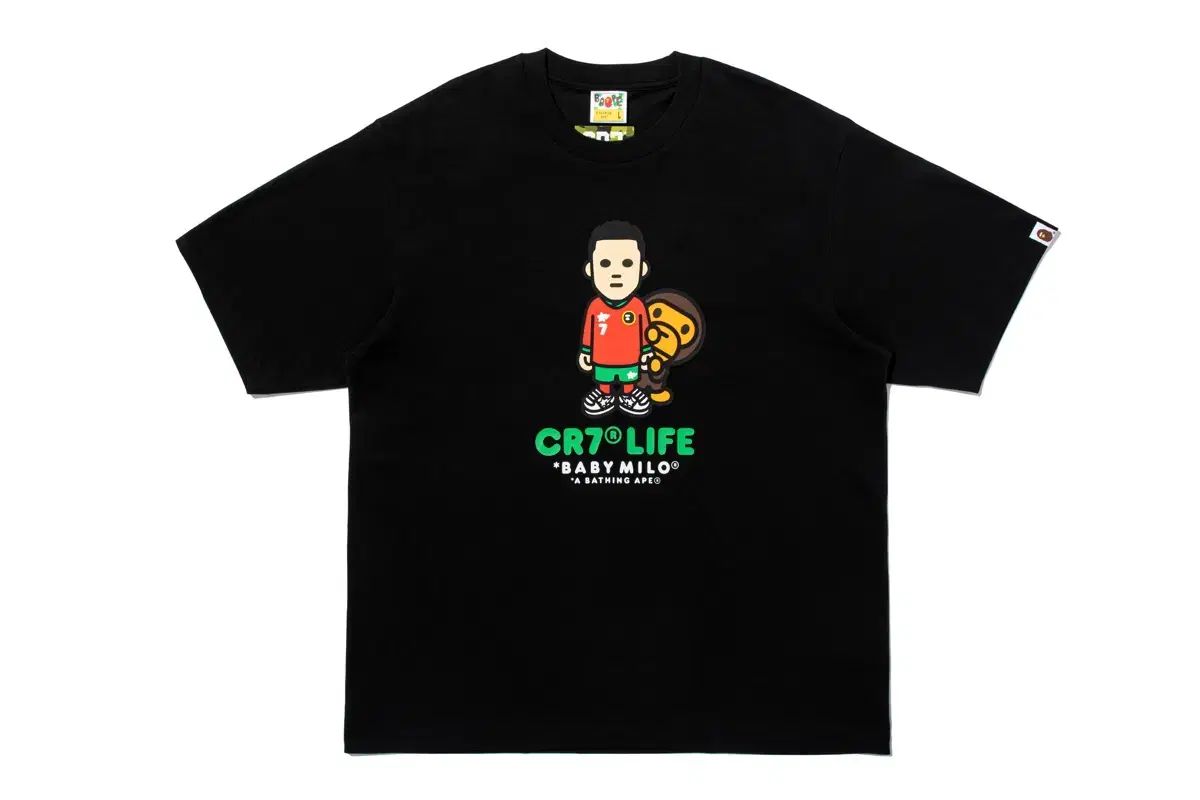 A BATHING APE CR7 ロナウド マイロ 半袖Tシャツ ブラック