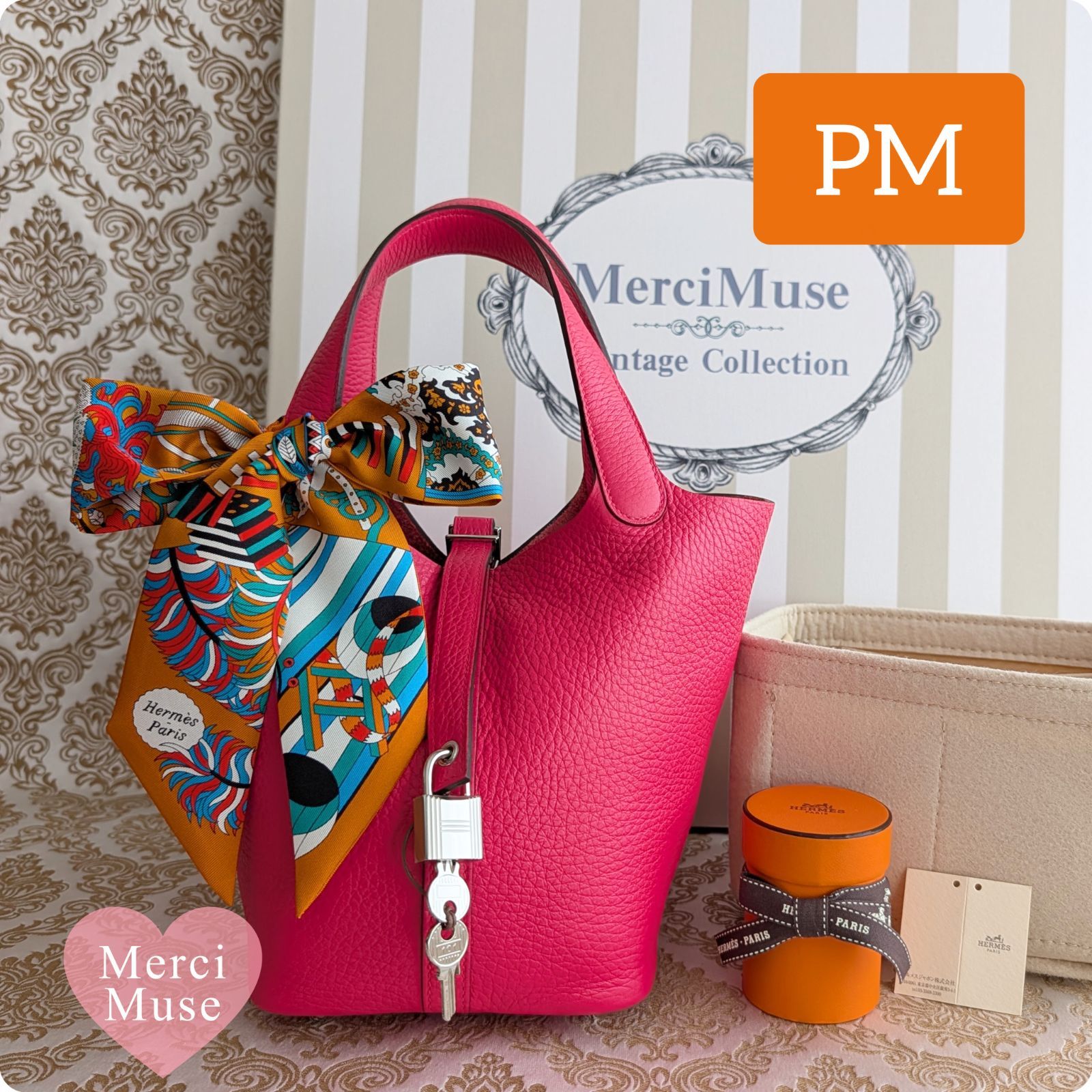 ❤お得なお品❤ピコタンロックPM18 ローズエクストリームxシルバー金具 エルメス A刻印 MerciMuse メルシーミューズ