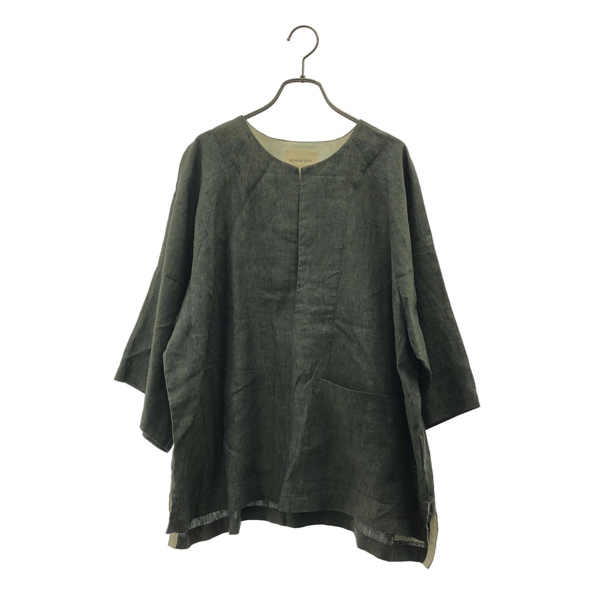 【美品】 NICHOLAS DALEY / ニコラスデイリー | オーバーシルエット サイドスリット スキッパー シャツ | 38 | グレー系 | メンズ