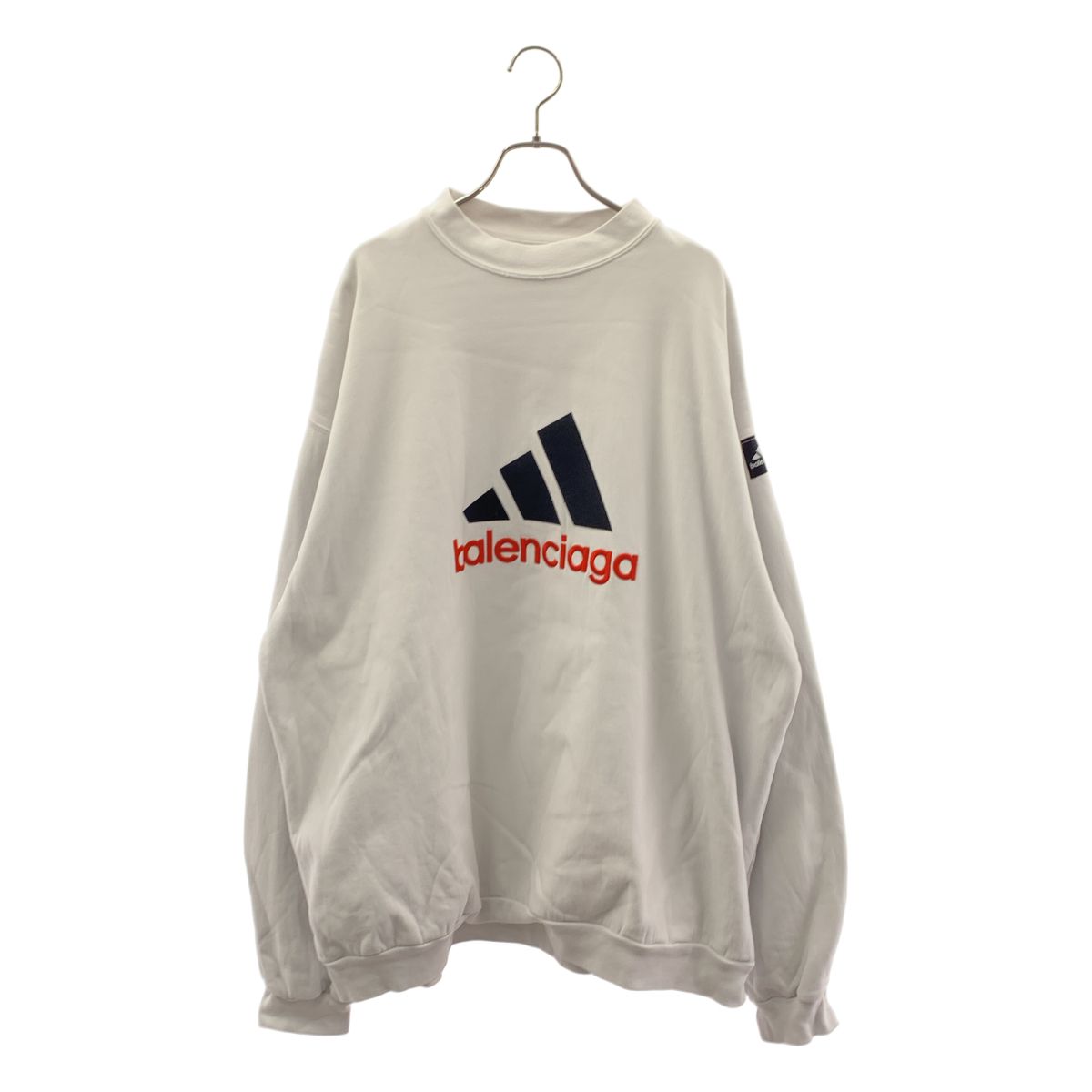 BALENCIAGA / バレンシアガ | 2022AW | ×adidas / ロゴ 刺しゅう クルーネック スウェット | L | オフホワイト | メンズ