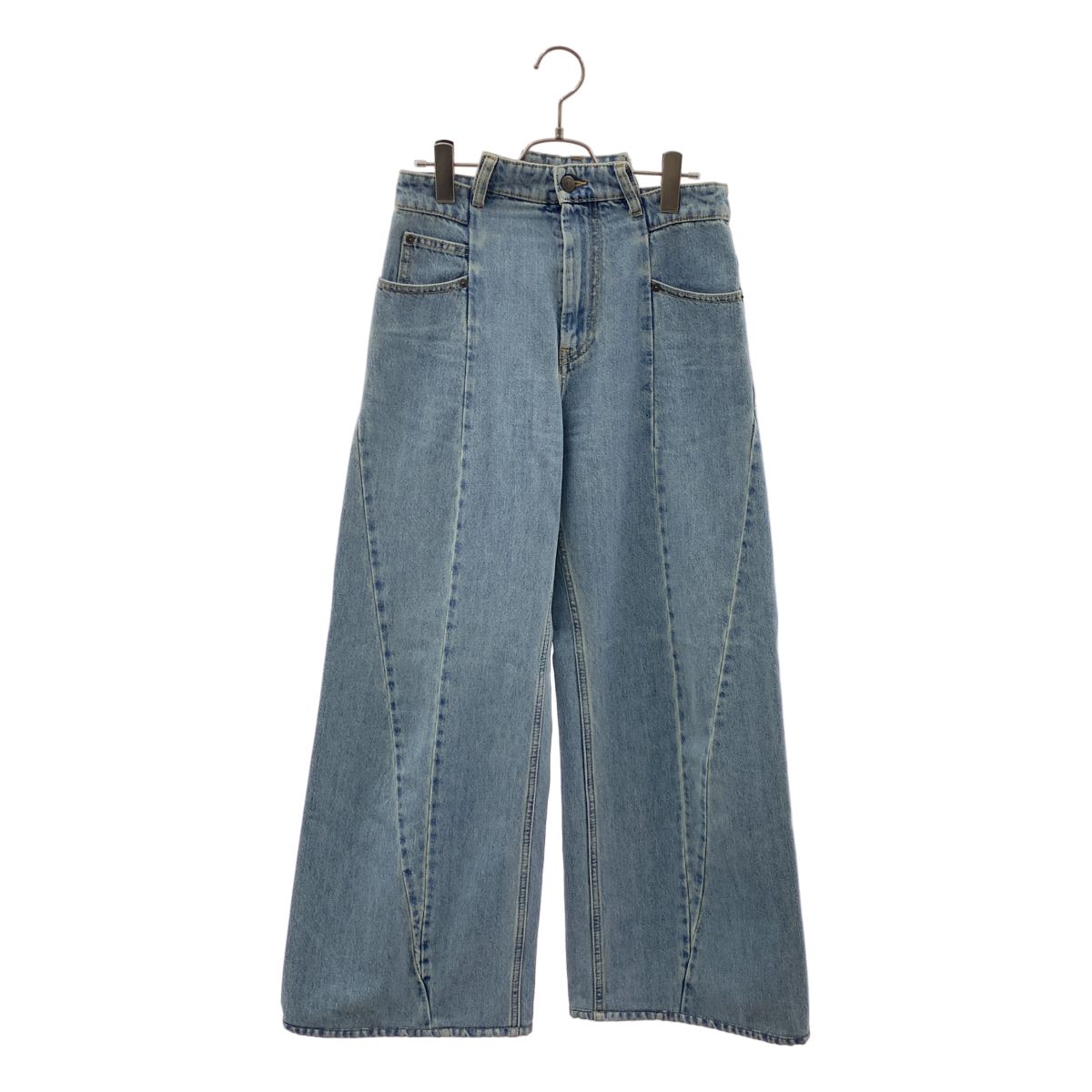 Maison Margiela / メゾンマルジェラ | 2022SS | BIAS CUT WIDE FLARE DENIM PANTS / ヴィンテージ加工 変形 ワイドフレア デニムパンツ | 38 | インディゴ | レディース