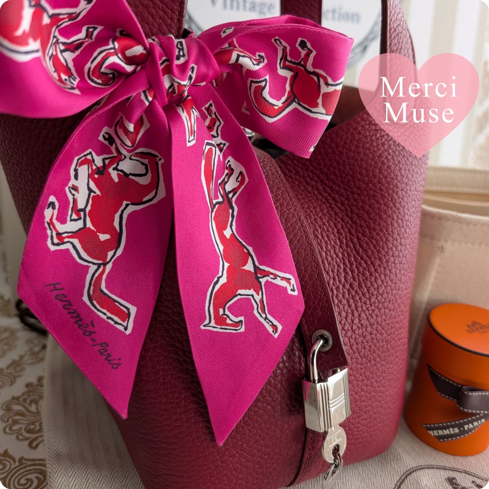 ❤お得なお品❤ピコタンロックPM18 ルビーxシルバー金具 エルメス □R