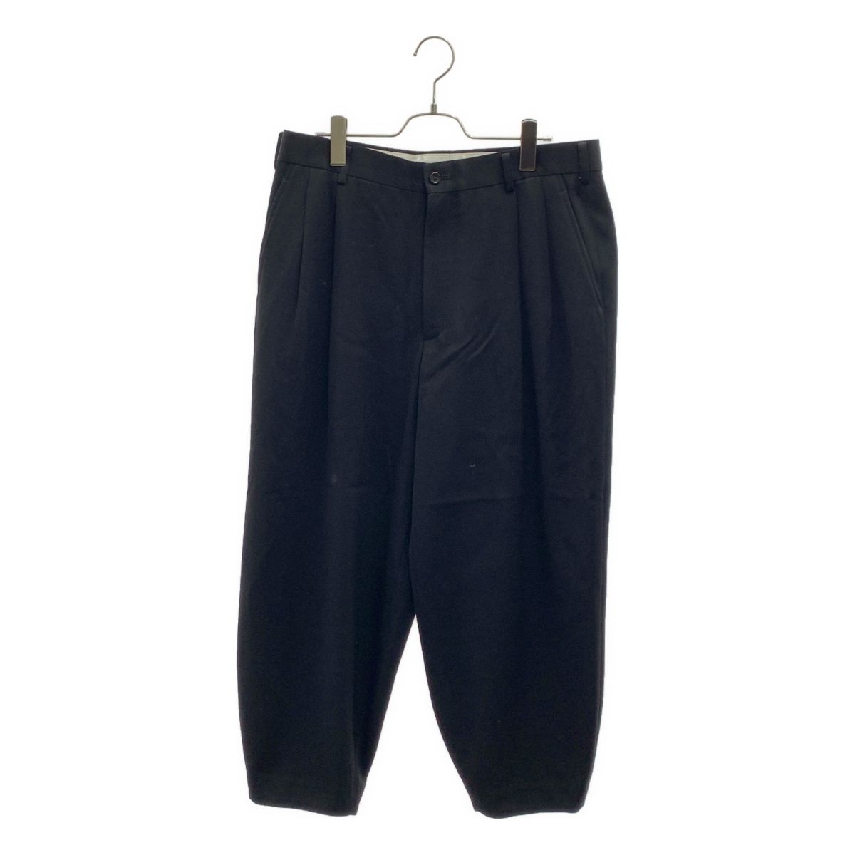【美品】 Graphpaper / グラフペーパー | Wool Doeskin Tapered Pants / ウール 2タック ワイド テーパード パンツ | 2 | ブラック | メンズ