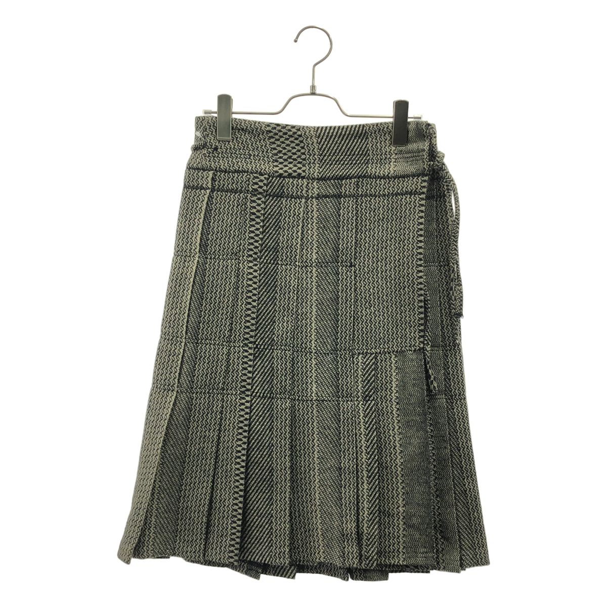 【美品】 DRIES VAN NOTEN / ドリスヴァンノッテン | ウール ツイード ラップ 巻スカート | 36 | グレー | レディース
