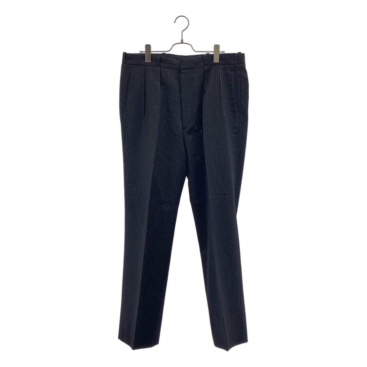 HEUGN / ユーゲン | TROUSER 040 / George CH STRIPE スラックス パンツ | 4 | ブラック | メンズ