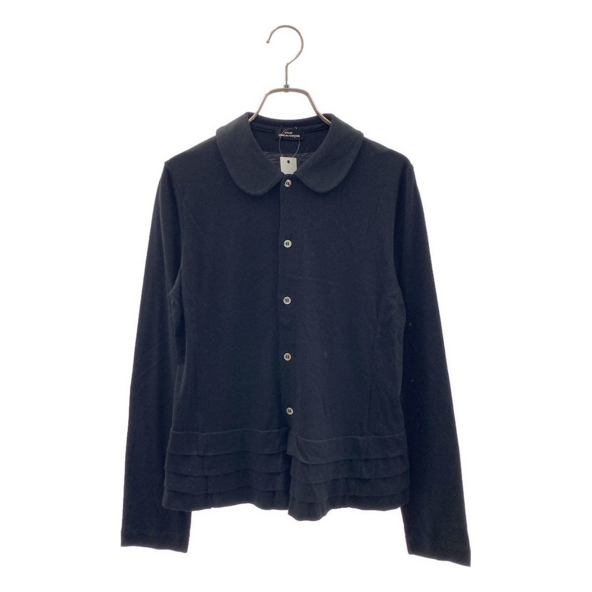 tricot COMME des GARCONS / トリココムデギャルソン | 2004SS | コットン レーヨン 丸襟 レイヤード カーディガン | ブラック | レディース