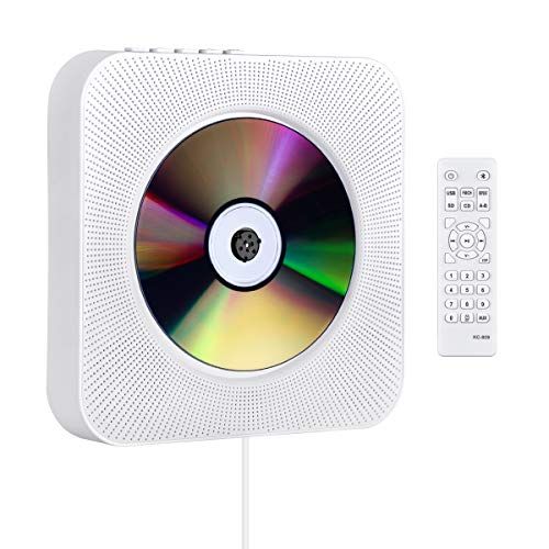 CDプレーヤー 壁掛け ディスクプレーヤー 1台多役 bluetooth Gueray ポータブル CDプレイヤー USB対応 microSD LEDディスプレイ 新バージョンのリモコン付き 音楽再生/語学学習/胎児教育 日本語説明書付きas 8a47dcca