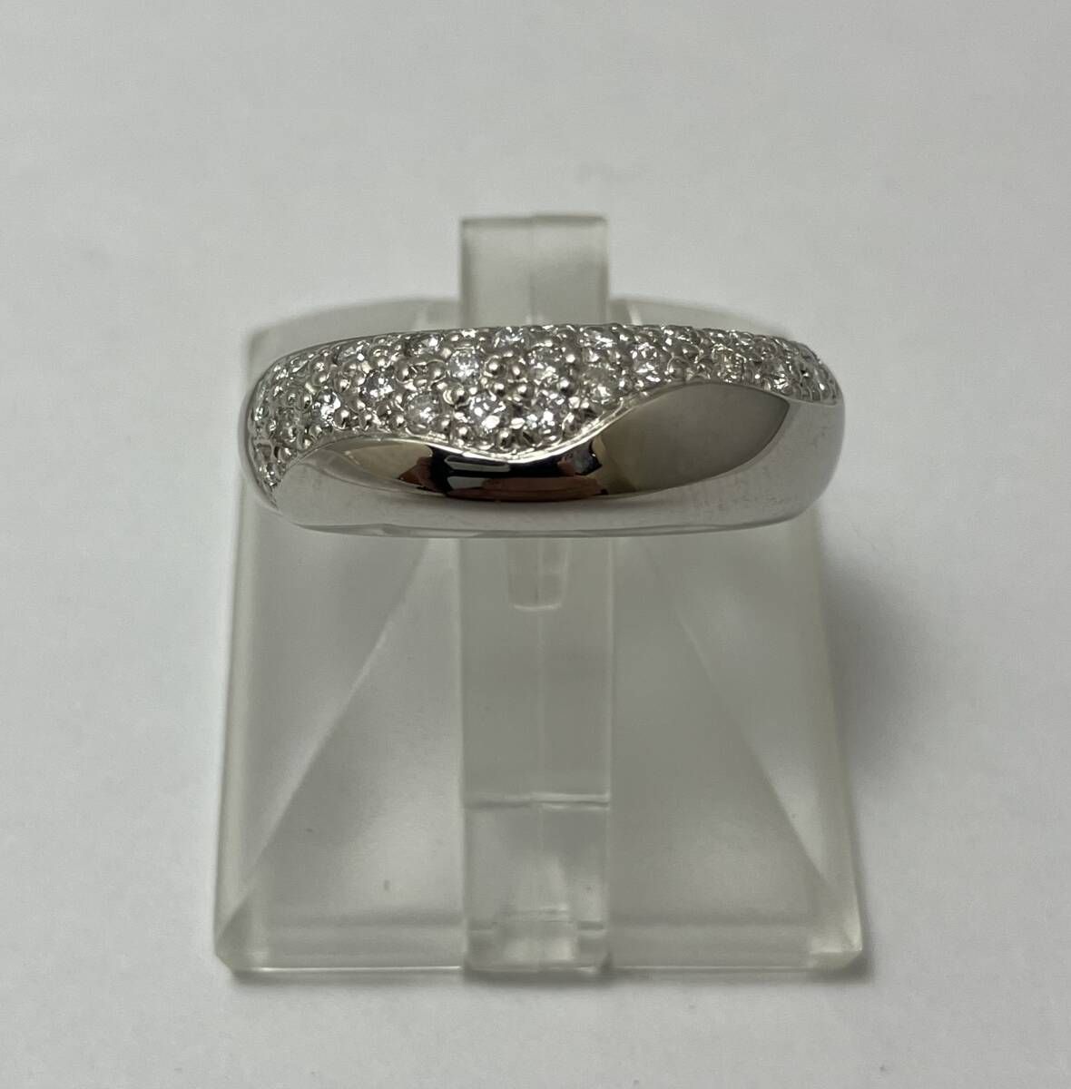 Pt900 ＃12 天然ダイヤモンド 0.30ct 約7.56g リング 鑑別書付き