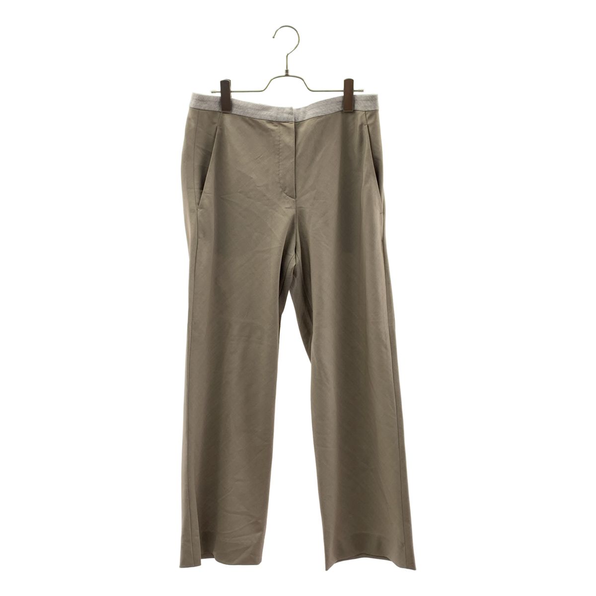 BRUNELLO CUCINELLI / ブルネロクチネリ | ウール シルク ワイドパンツ | 42 | グレージュ | レディース