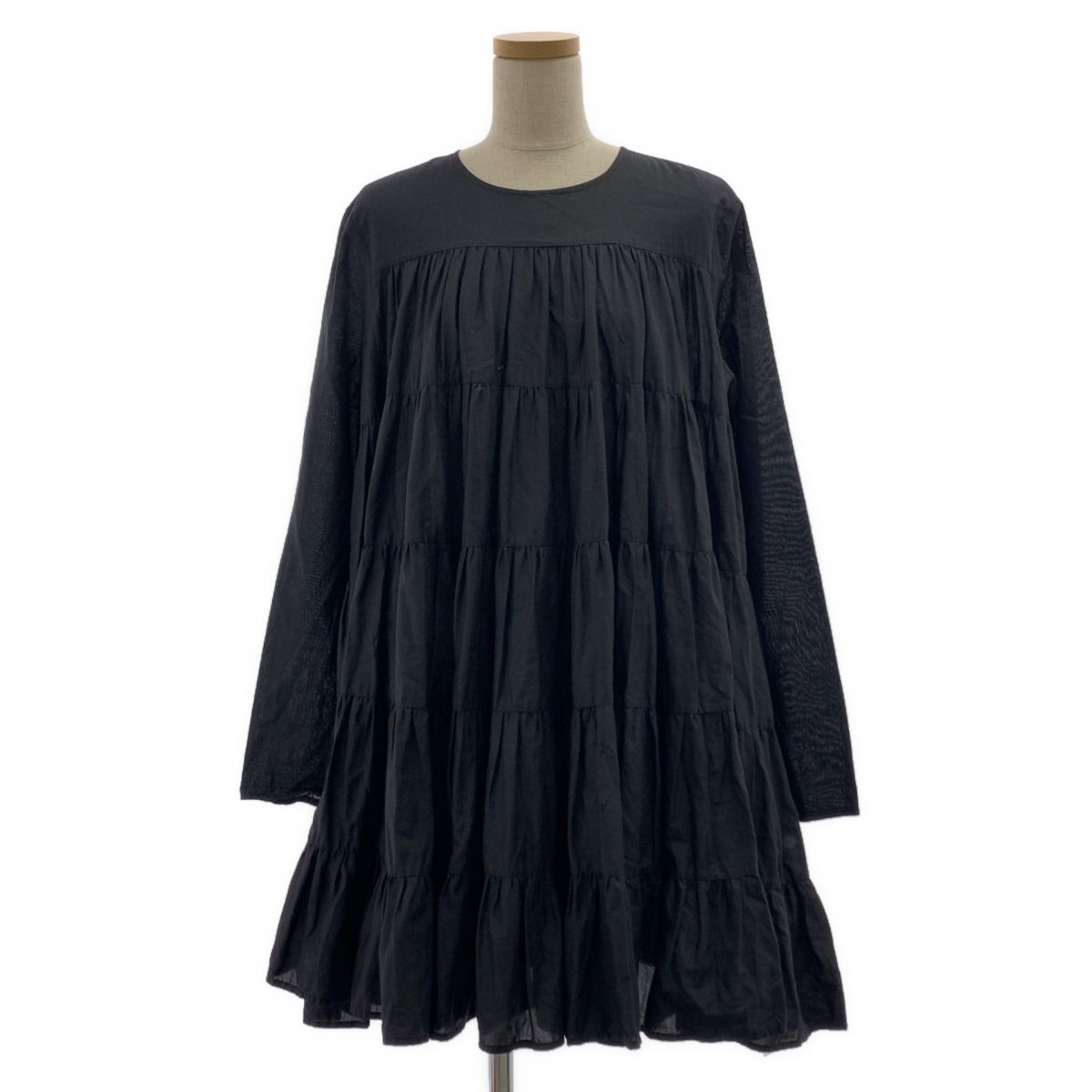 MERLETTE / マーレット | ギャザー ボリューム ドレス ワンピース | XS | ブラック | レディース