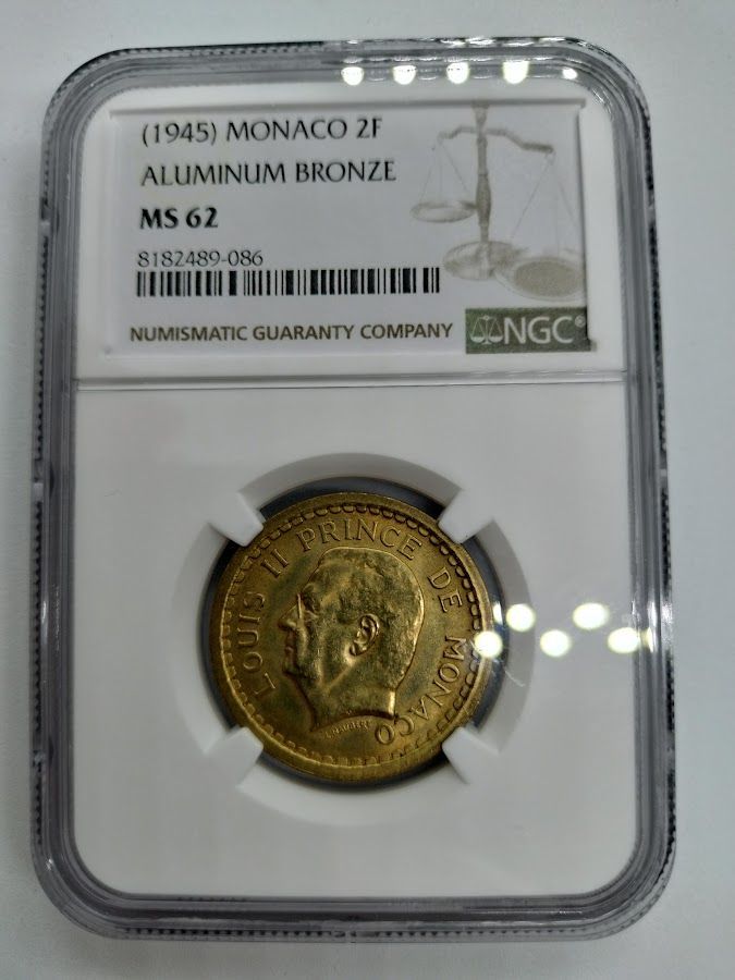 NGC MS62 1945 モナコ 2フラン銅貨 ルイ2世 NGC MS62 1945 モナコ 2フラン銅貨 ルイ2世 - メルカリ