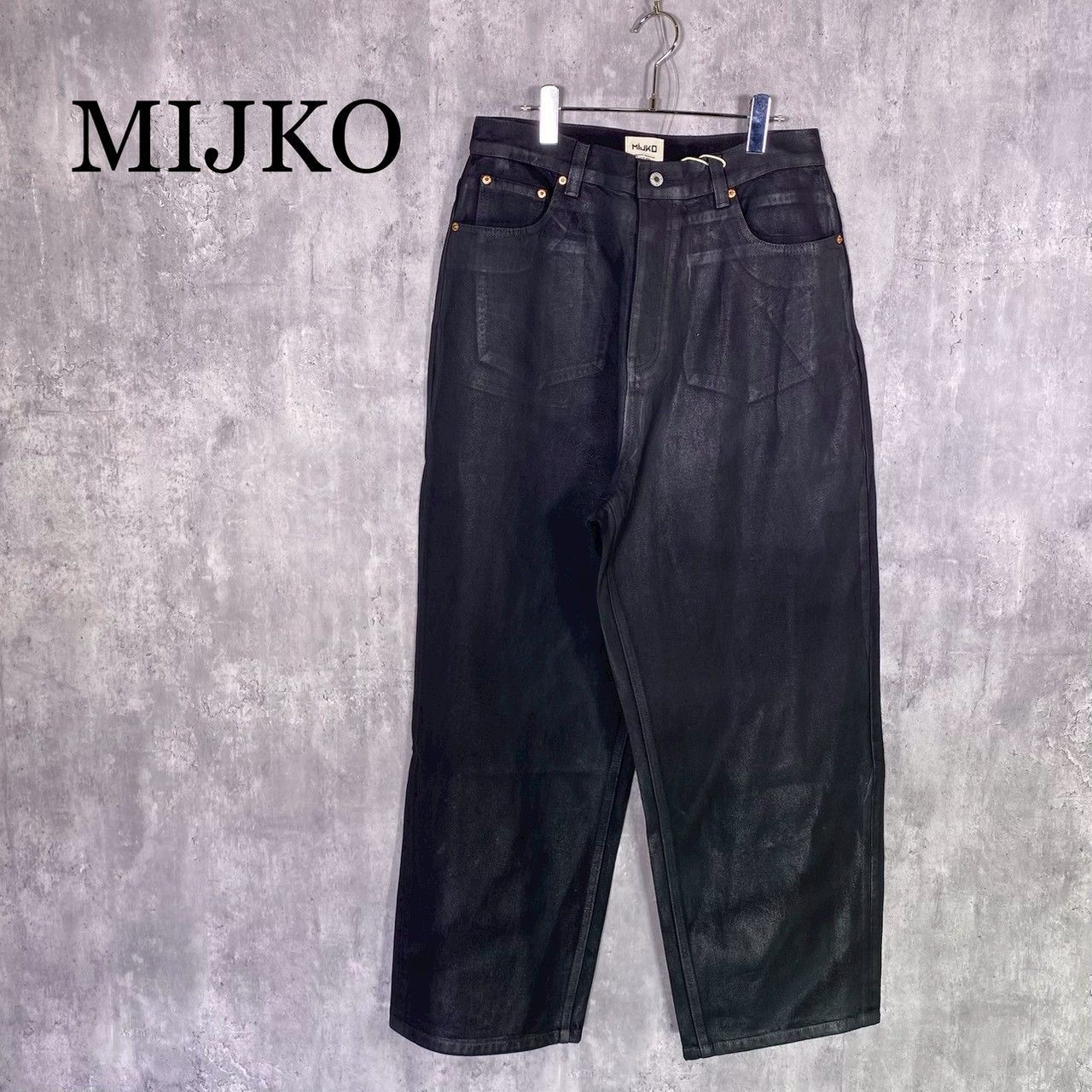 『MIJKO』ミコ (L) コーティングデニムパンツ メンズ Rick Owens風