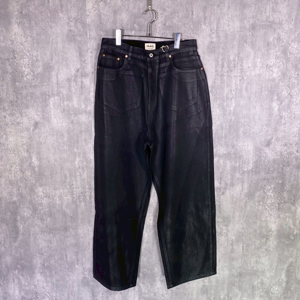 『MIJKO』ミコ (L) コーティングデニムパンツ メンズ Rick Owens風 MIJKO』ミコ (M) コーティングデニムパンツ メンズ Rick Owens風