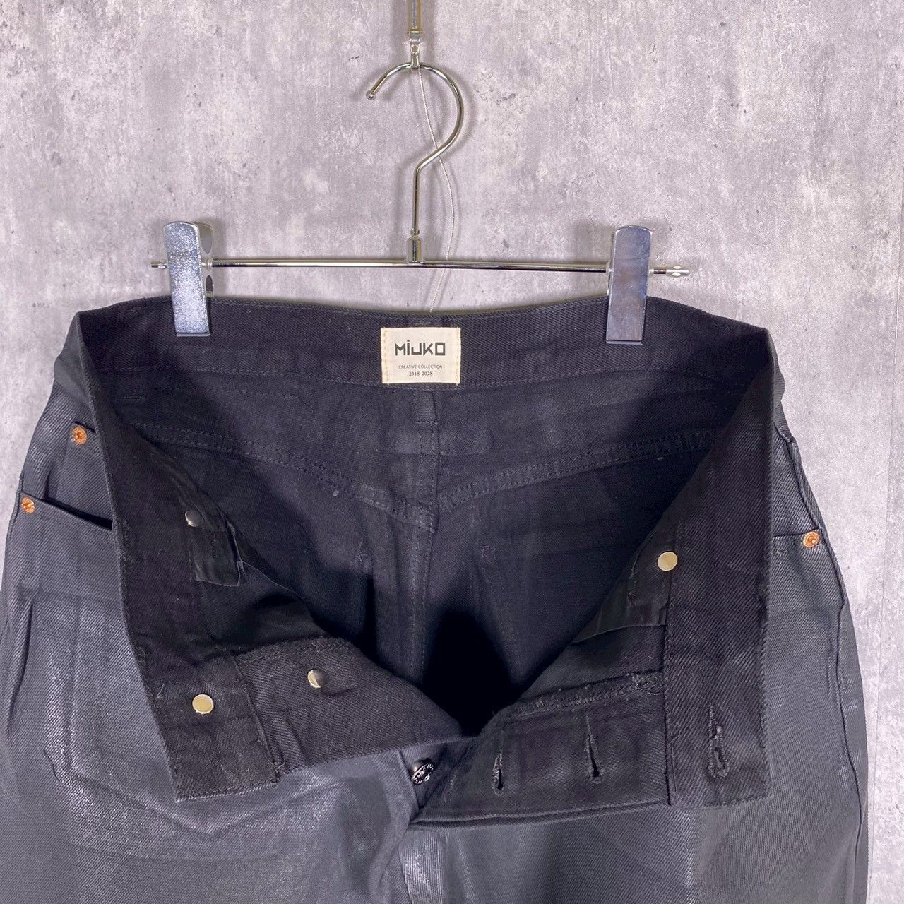 『MIJKO』ミコ (L) コーティングデニムパンツ メンズ Rick Owens風 MIJKO』ミコ (M) コーティングデニムパンツ メンズ Rick Owens風