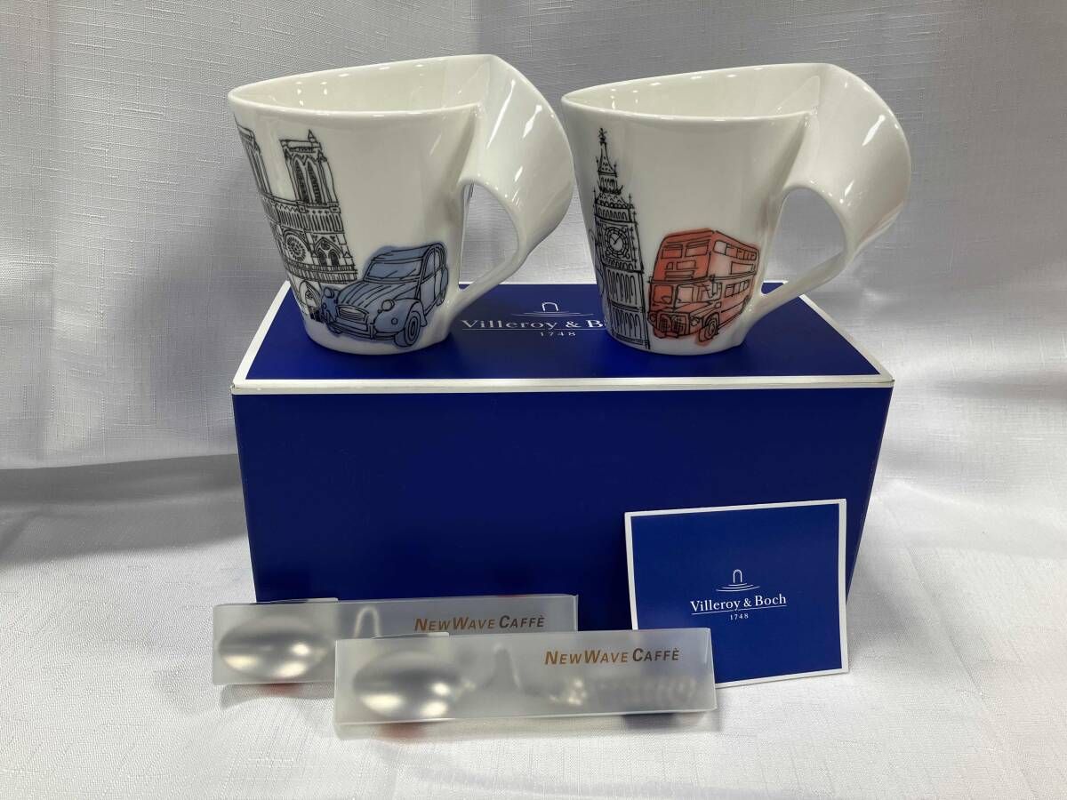 Villeroy &Boch ニューウェイブカフェ　ペア　エスプレッソスプーン付き