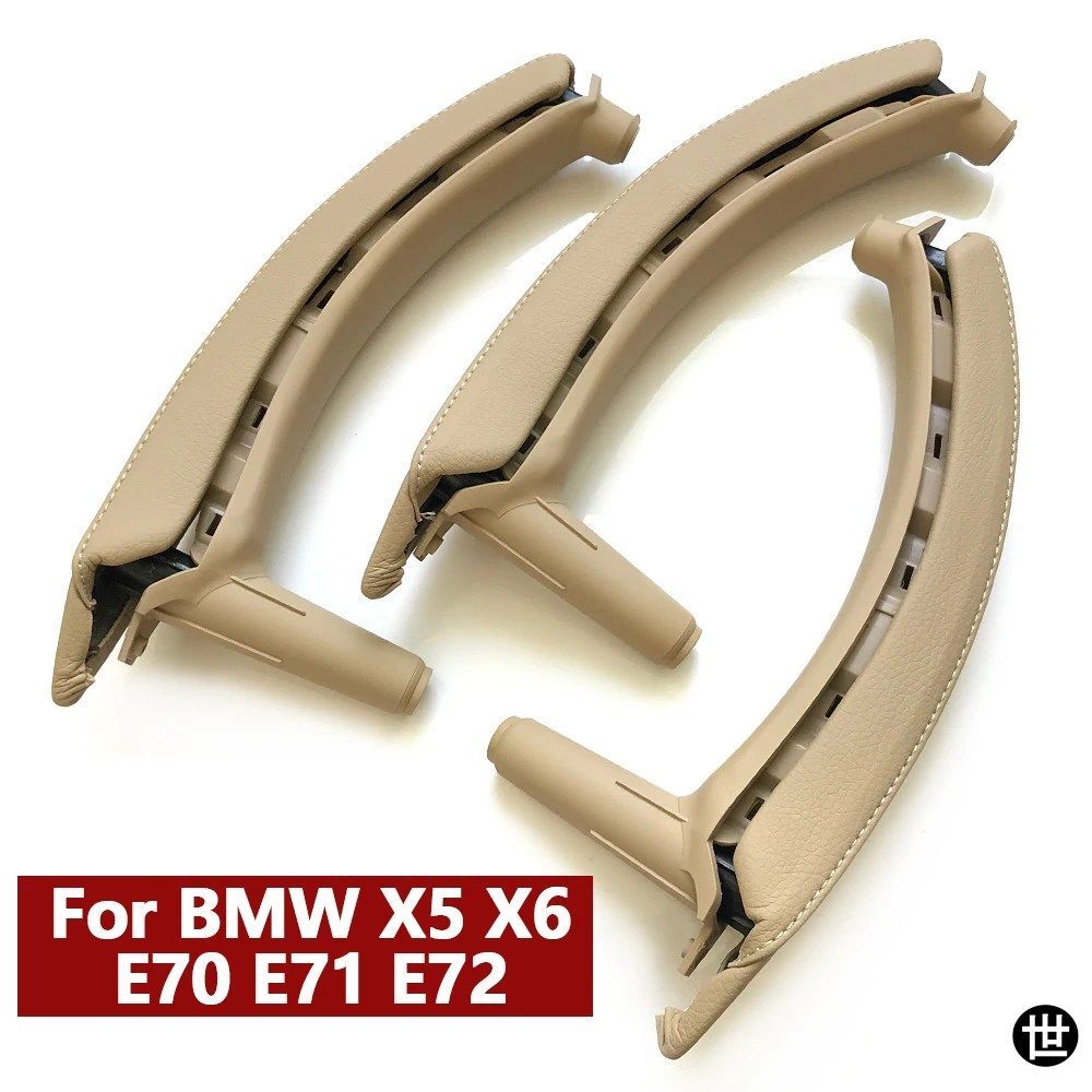 BMW X5 X6 E70 E71 E72 2007-2014用 LHD 左右インテリアドアハンドルレザーカバーアセンブリセット