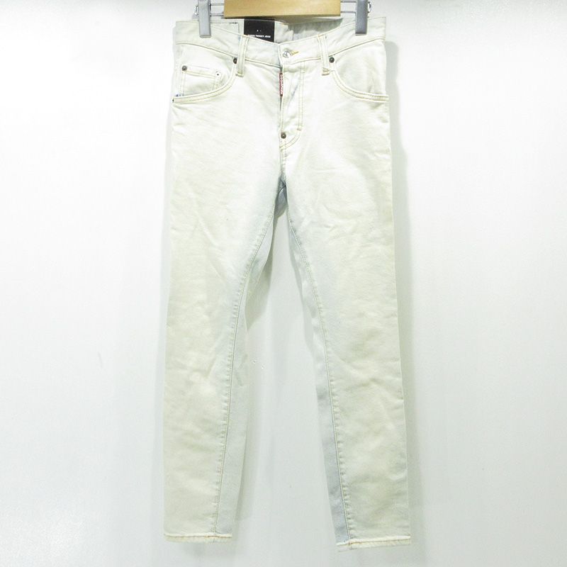 【三重本店】 中古 DSQUARED2 | ディースクエアード SUPER TWINKY JEAN 20AW スーパートゥインキー ボタンフライデニムパンツ S74LB0796 ホワイト サイズ：42 【108】