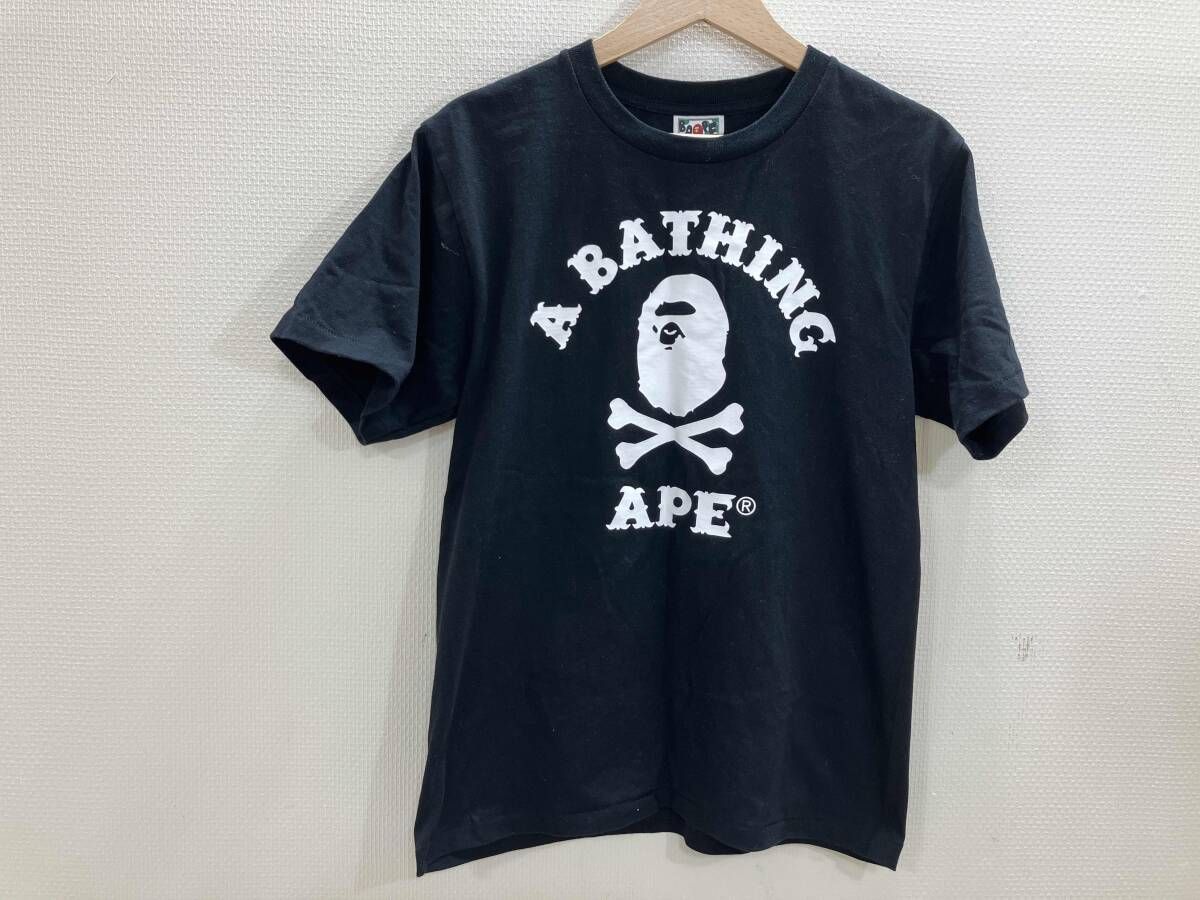 A BATHING APE アベイシングエイプ 半袖プリントTシャツ 半袖Tシャツ プリントTシャツ 黒 S 夏