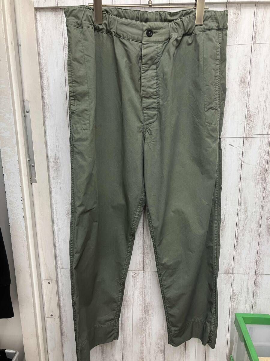 MHL. /SUPERFINE COTTON TWILL セージ595-4143504 ウエスト約42cm 股上 約28cm 股下 約68cm 裾幅 約19cm