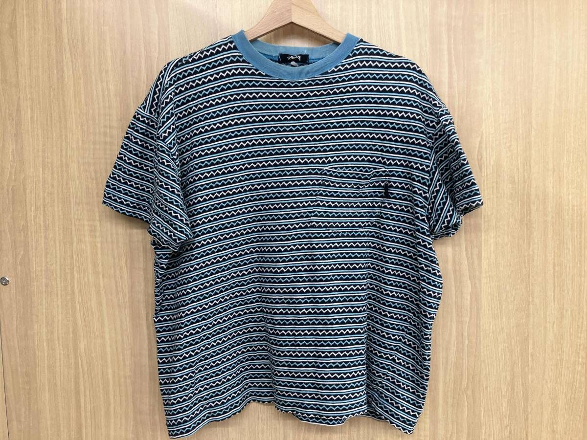 STUSSY ステューシー　総柄Tシャツ　80s 黒タグ　USA製　