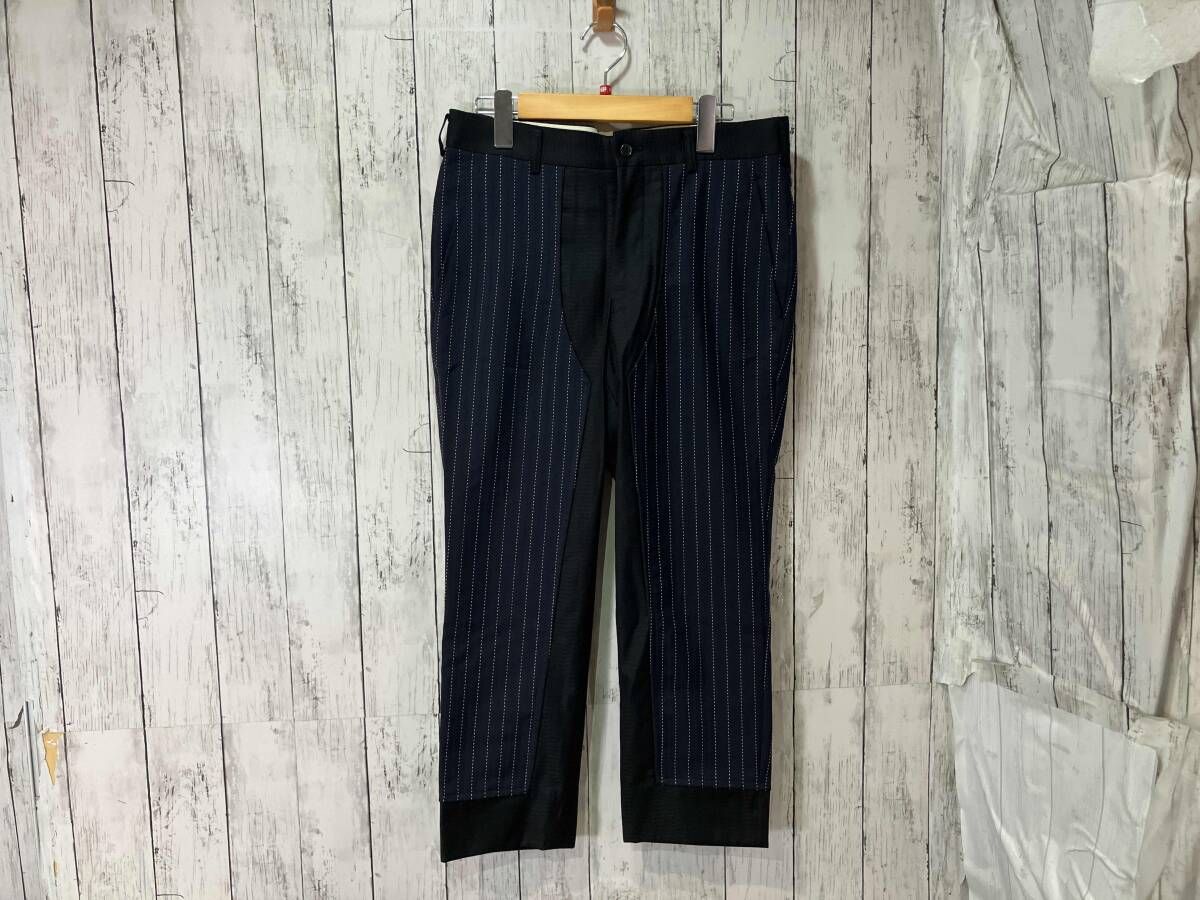 COMME des GARCONS HOMME PLUS 17ssドッキングストライプパンツ PS-P004 XS