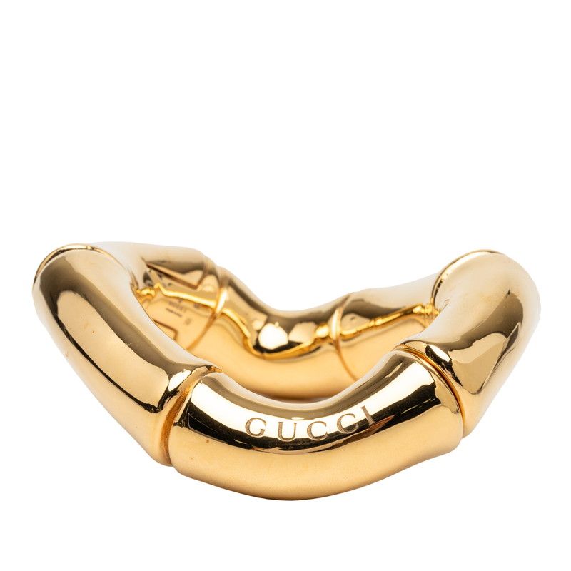 グッチ バンブー カフ ブレスレット サイズM ゴールド メッキ レディース GUCCI【1-0274264】