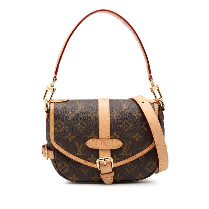 ルイ ヴィトン モノグラム ソミュールBB ハンドバッグ ショルダーバッグ 2WAY M46740 ブラウン PVC レザー レディース LOUIS VUITTON【1-0274287】
