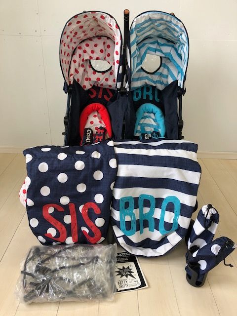 クリーニング済み　レインカバー付き　スパドゥパ　 Sis&Bro4　シスブロ4 【横型2人乗りベビーカー】 /二人乗り 新生児〜 双子 兄弟