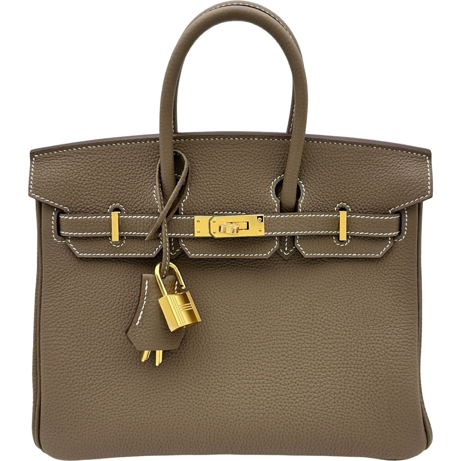 エルメス HERMES バーキン25 K刻印 エトゥープ ゴールド金具 トゴ レディース ハンドバッグ