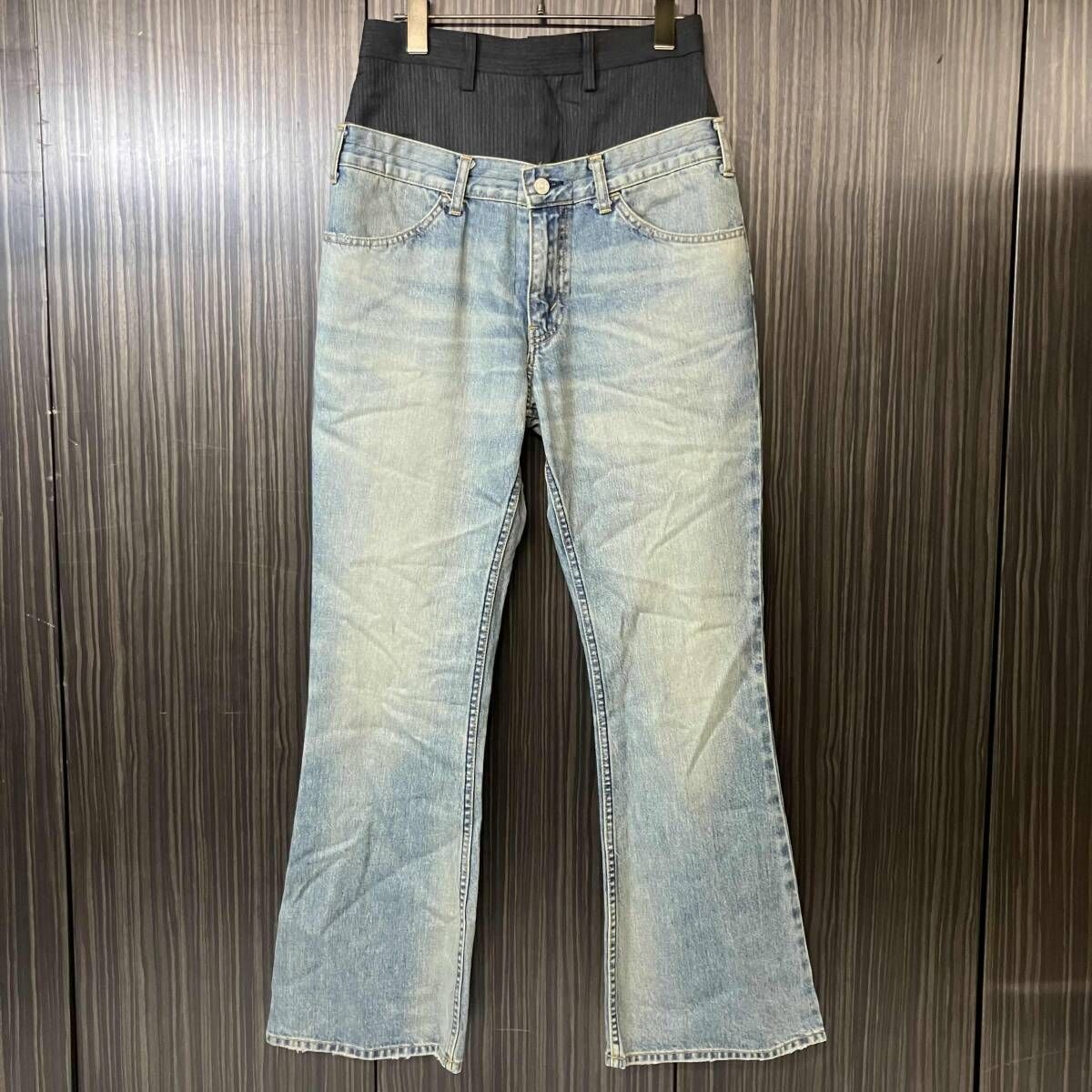 25AW JUNYA WATANABE × Levi's パンツ スラックスレイヤードデニムパンツ Sサイズ JP-P204 ジュンヤワタナベ