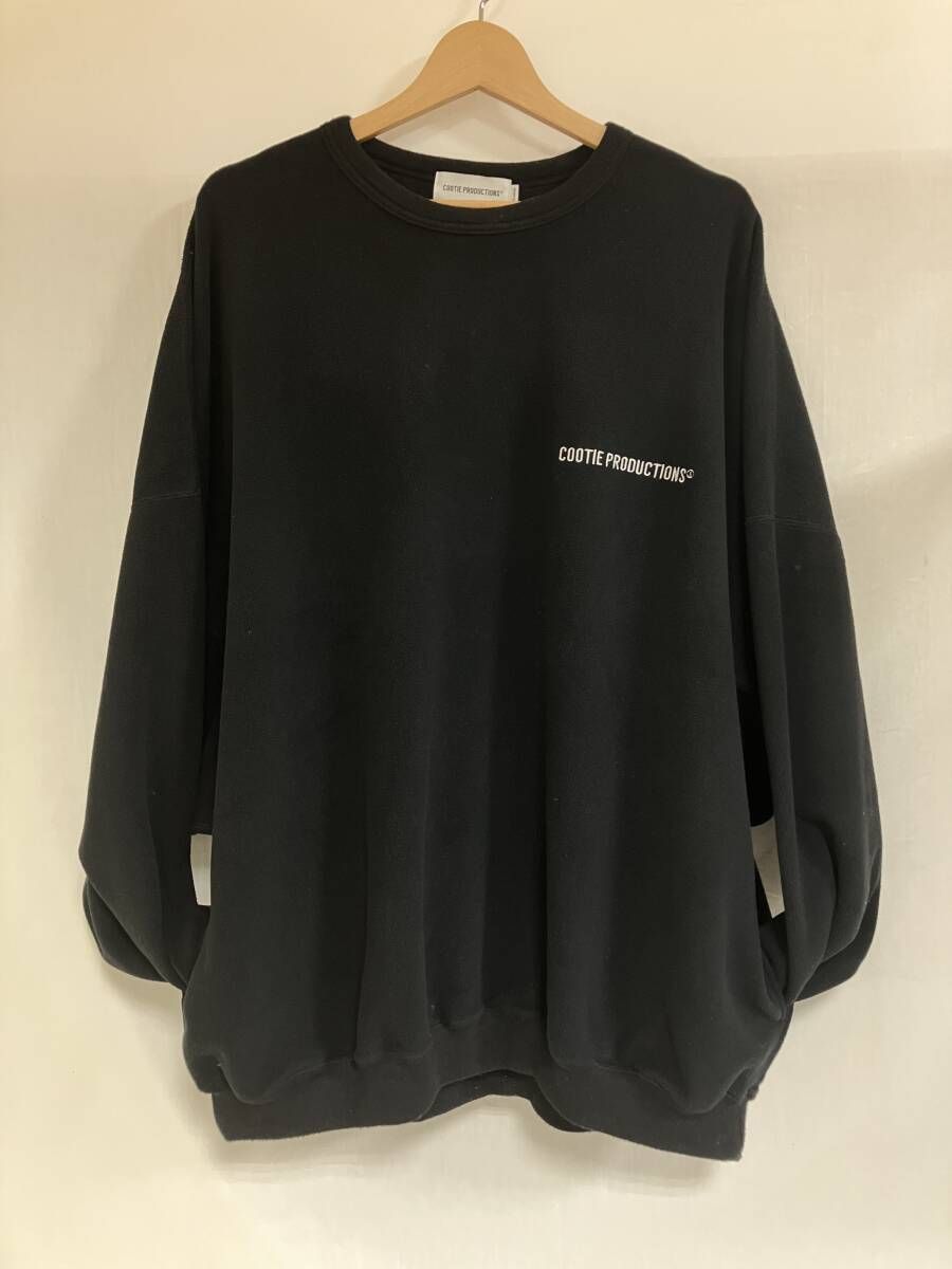 COOTIE PRODUCTIONS クルーネットスウェット 日本製 ブランドロゴ刺繍 BLK クーティープロダクションズ