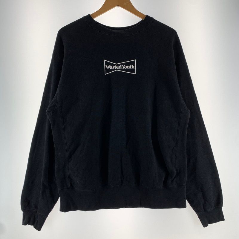 【中古品】 WASTED YOUTH ウェイステッドユース OTSUMO PLAZA限定 SWEATSHIRT スウェットシャツ BLACK SIZE:XL メンズ 【142-260613-io-25-fuzh】