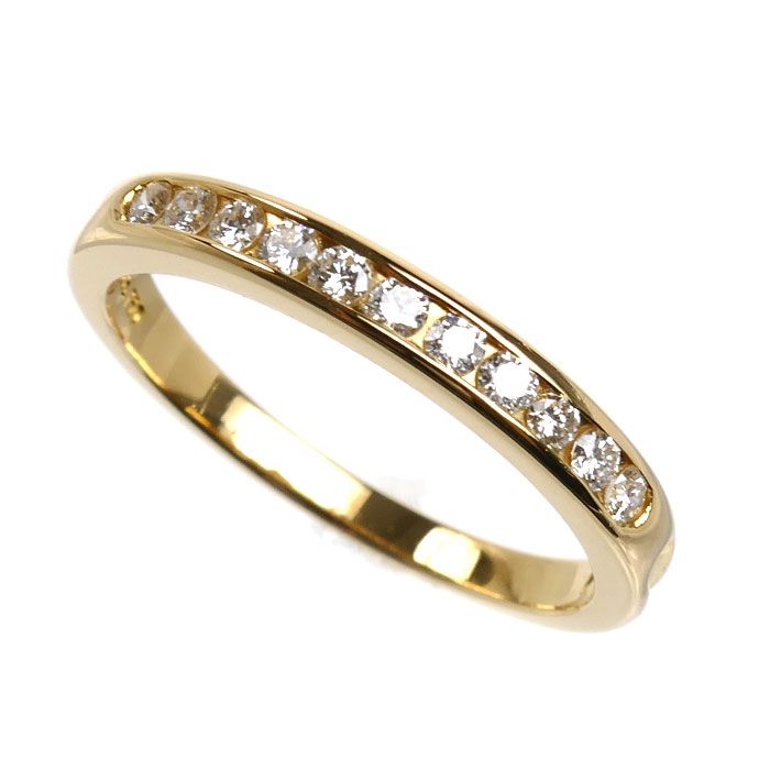 TIFFANY&Co. ティファニー K18YG イエローゴールド チャネルセッティング リング・指輪 ダイヤモンド 11.5号 2.7g レディース 中古