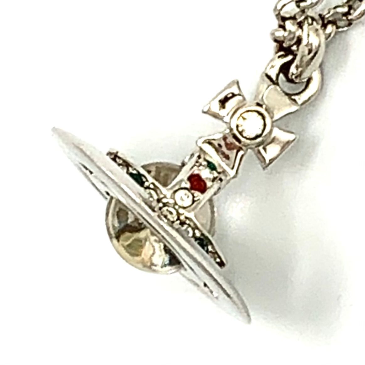 【新着】Vivienne Westwood プチオーブ メタル、カラーストーン、プラスチック クリア、シルバー、マルチカラー ネックレス