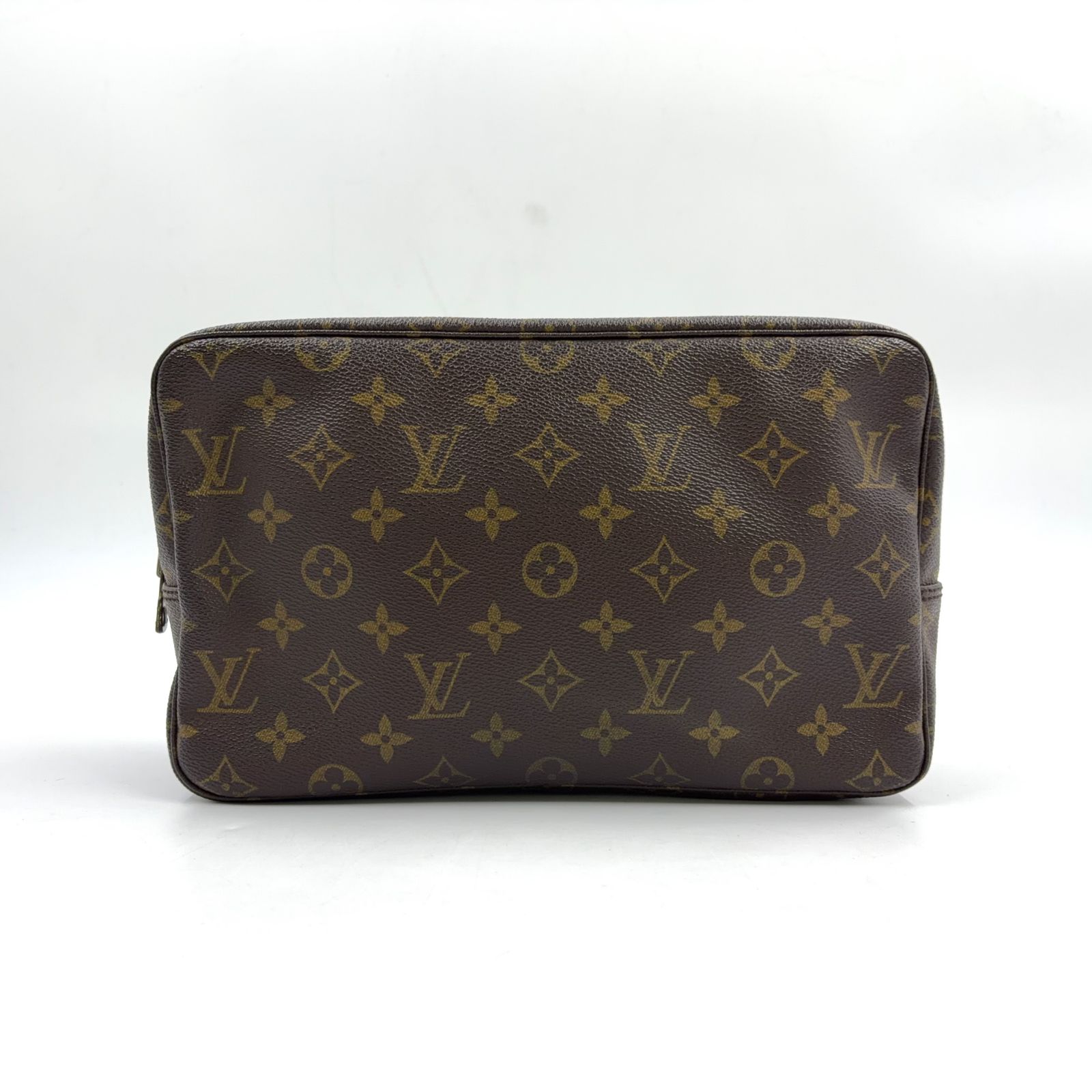 【新着】LOUIS VUITTON トゥルース トワレット28 モノグラム PVC ブラウン コスメポーチ ゴールド M47522