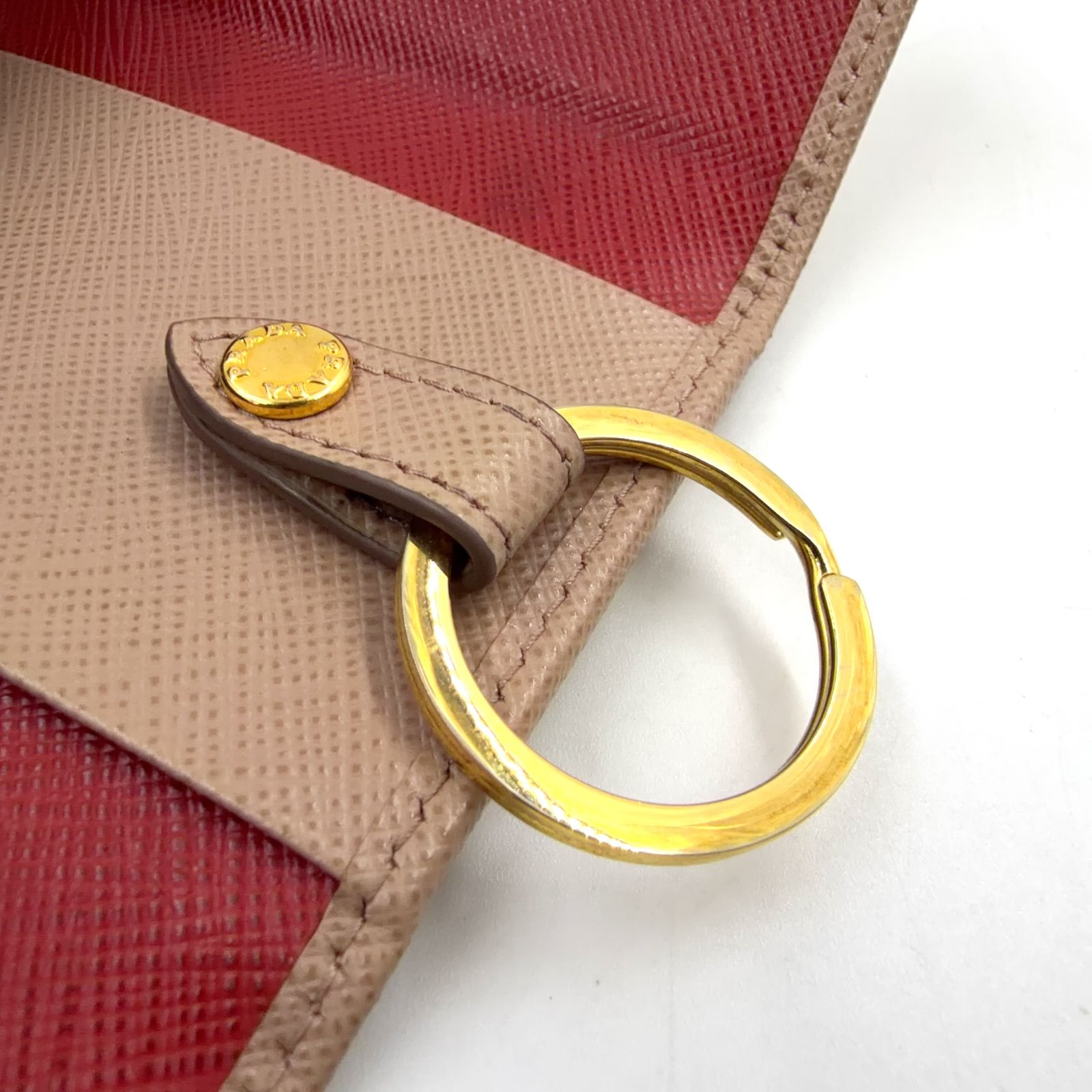 PRADA SAFFIANO METAL サフィアーノレザー ピンクベージュ キーケース
