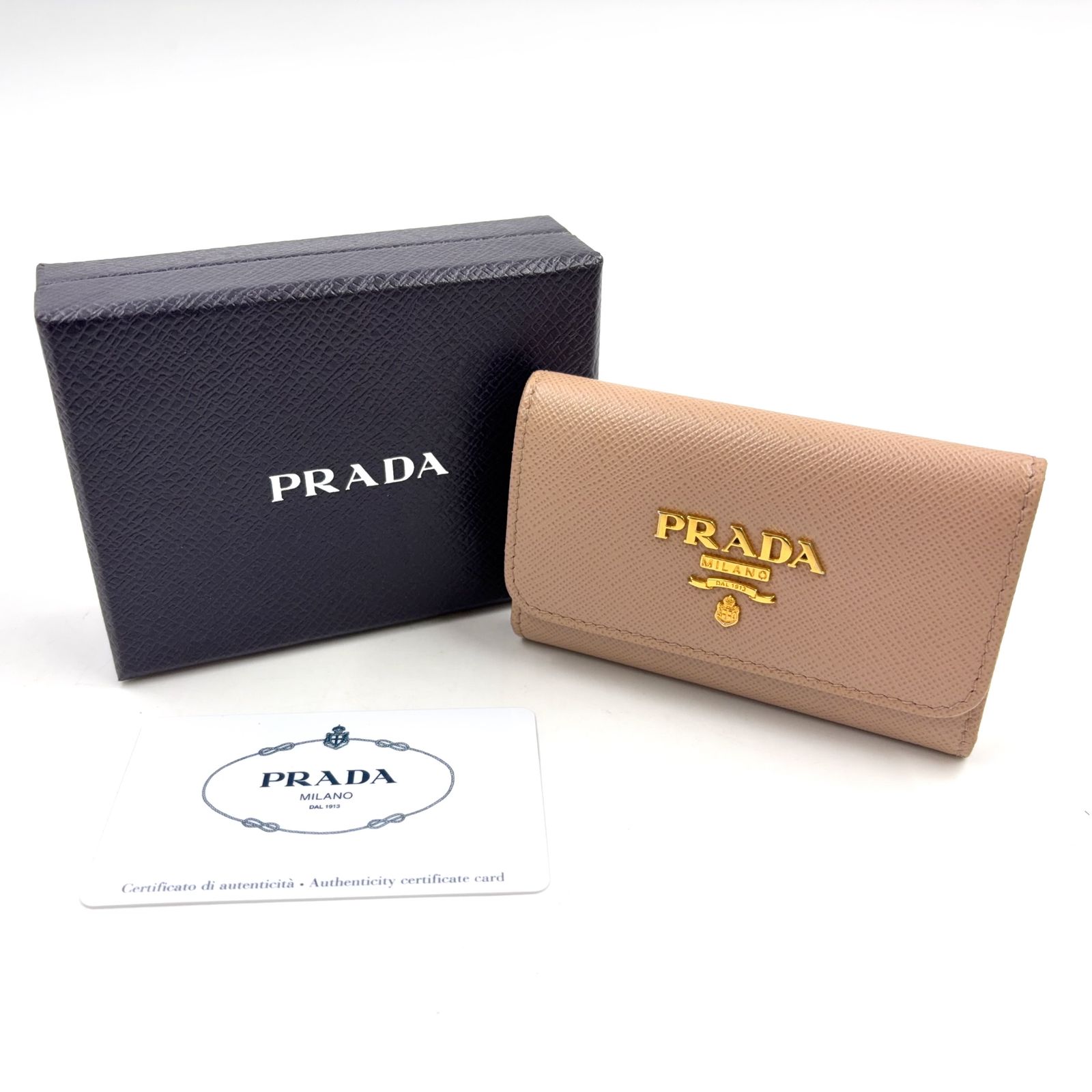 PRADA SAFFIANO METAL サフィアーノレザー ピンクベージュ キーケース