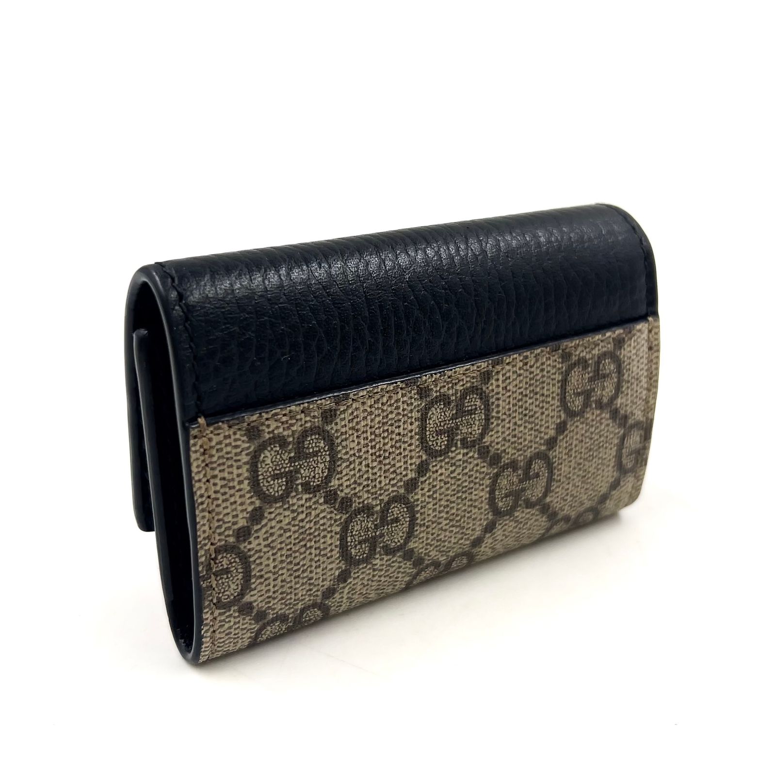 GUCCI GGマーモント プチマーモント レザー、PVC ブラック、ベージュ
