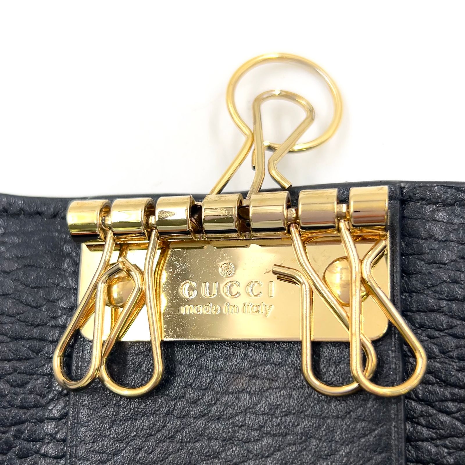 GUCCI GGマーモント プチマーモント レザー、PVC ブラック、ベージュ