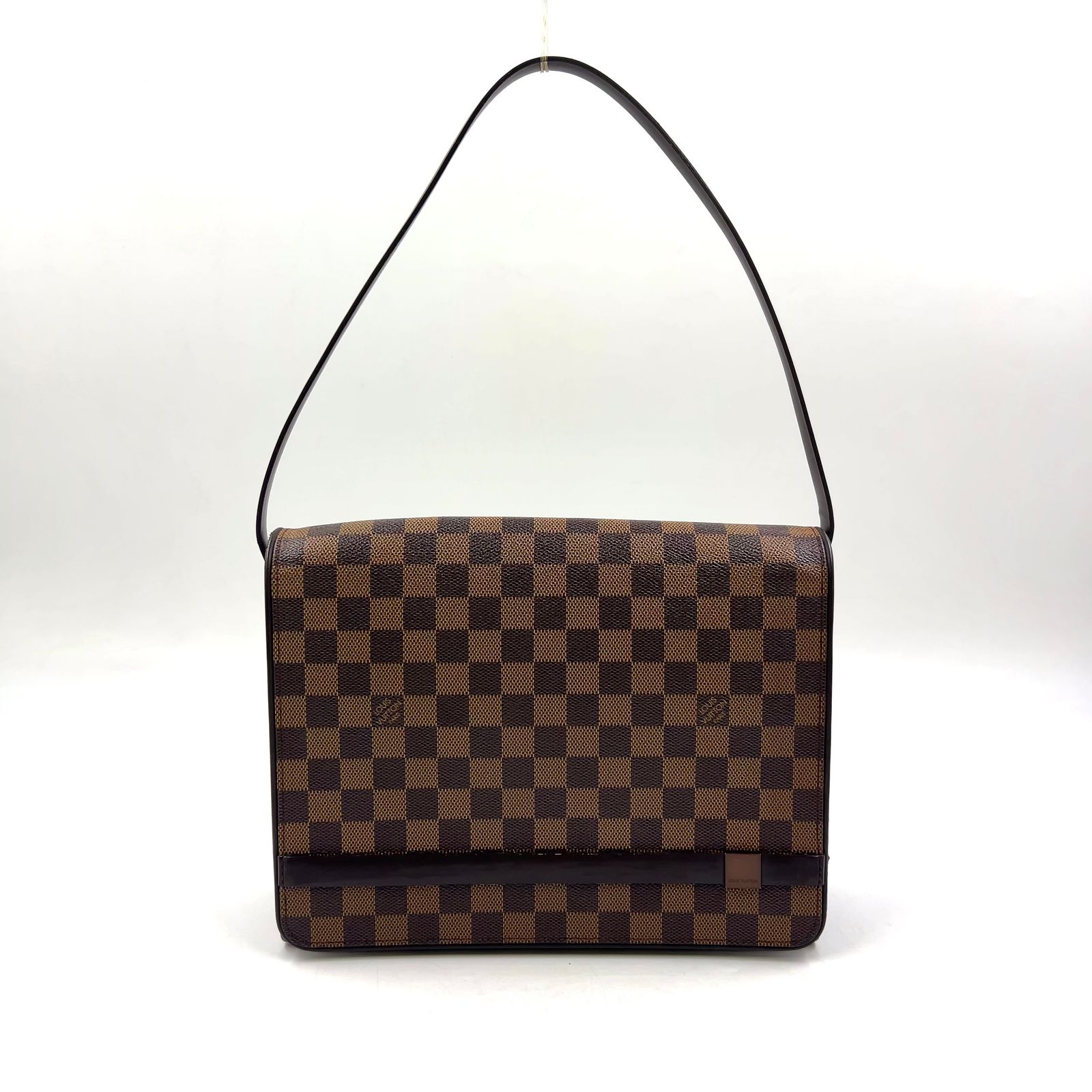【新着】LOUIS VUITTON トライベッカ カレ ダミエエベヌ ダミエエベヌ レザー、PVC ブラウン ショルダーバッグ ゴールド N51161