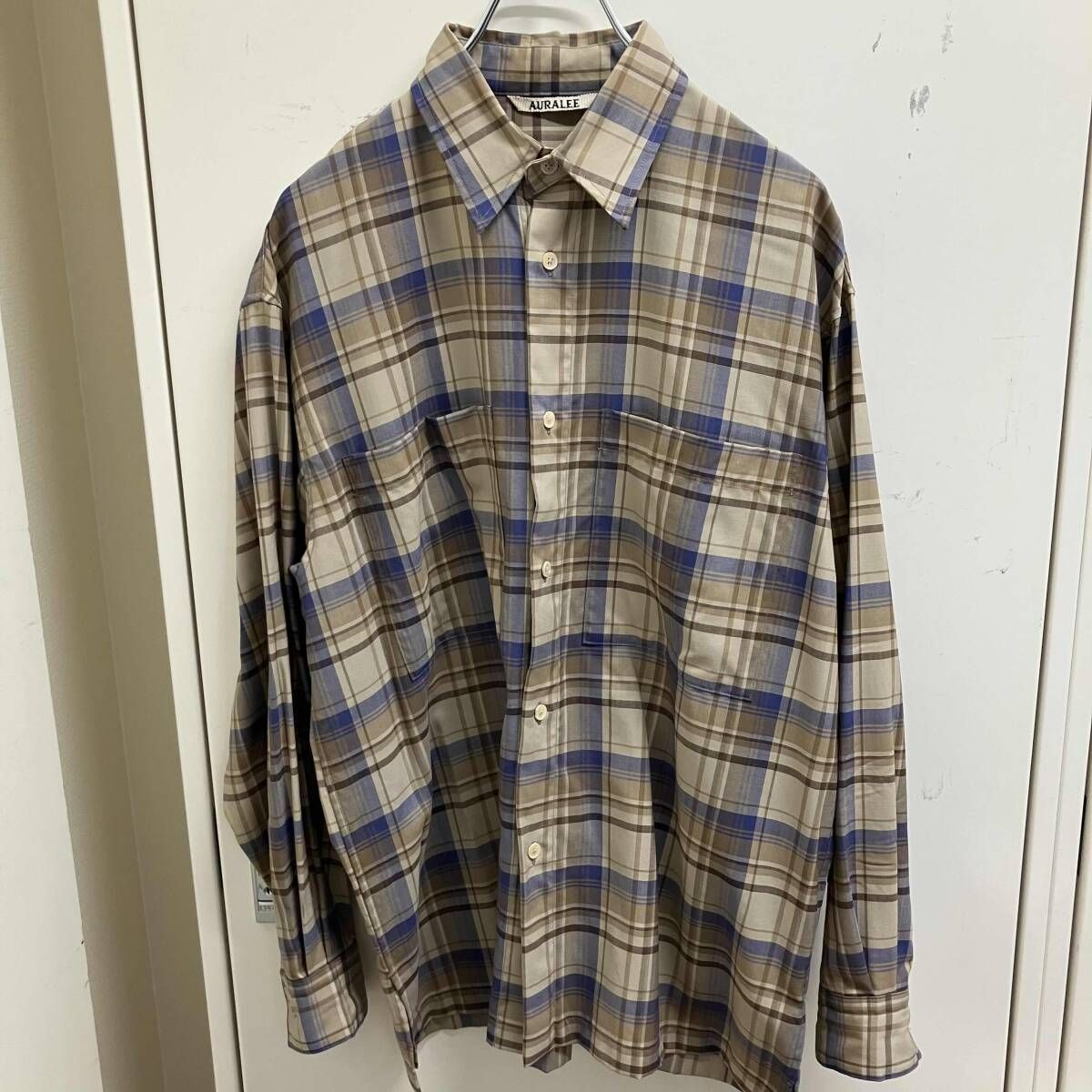 18AW AURALEE SUPER LIGHT WOOL CHECK SHIRTS サイズ3 柄 オーラリー