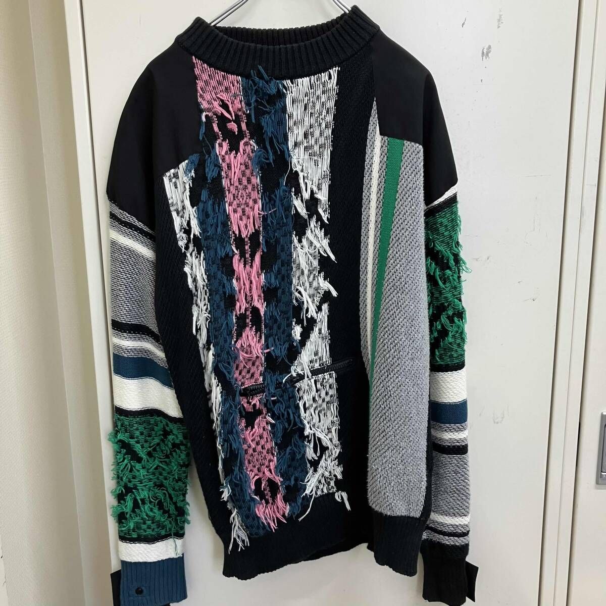 22ss sacai ジャガードニットプルオーバー サイズ1 マルチカラー サカイ
