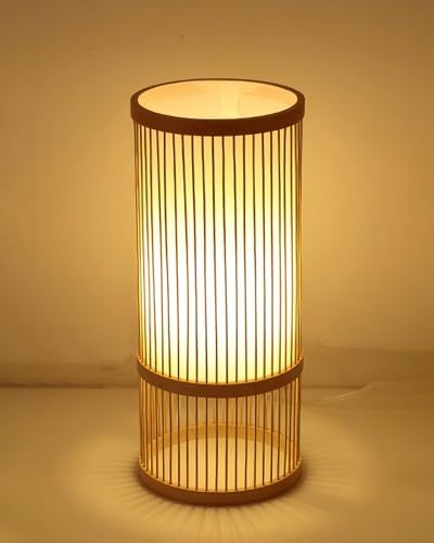 フロアライト デスクライト LEDスタンドライト 竹編み 直径18cm×高さ42cm E26 和風 完成品 LED インテリア照明 床置き おしゃれ 間接照明 ホテル カフェ 喫茶店 寿司屋 居酒屋 レストラン 寝室 和室 新築祝い 本体のみ fa53137a