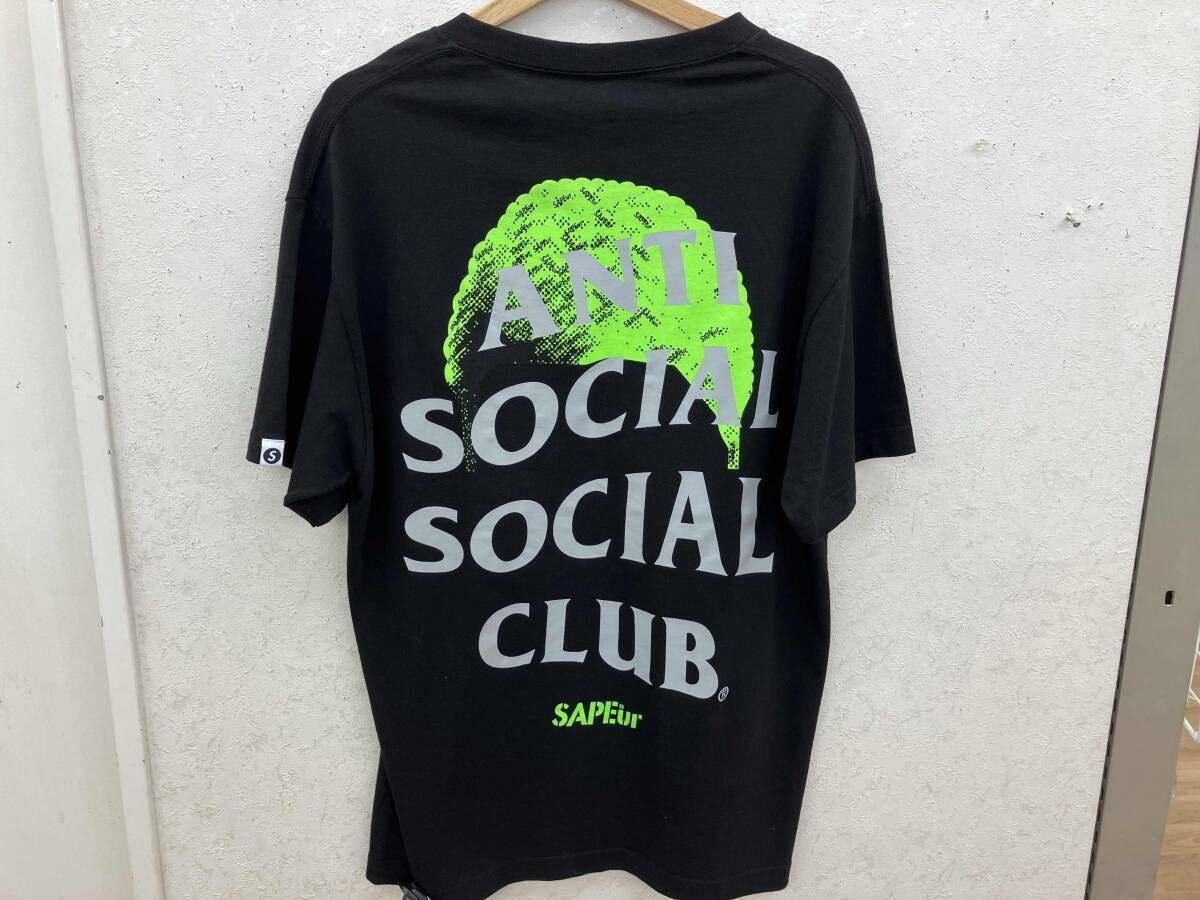 SAPEur サプール × anti social social CLUB アンチソーシャルソーシャルクラブ／半袖Tシャツ／ブラック×グリーン／サイズL