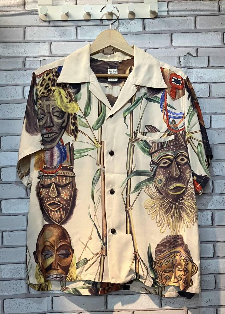SUN SURF サンサーフ アロハシャツ SS32941 SPECIAL EDITION BATTLE MASK Sサイズ アメリカンカジュアル